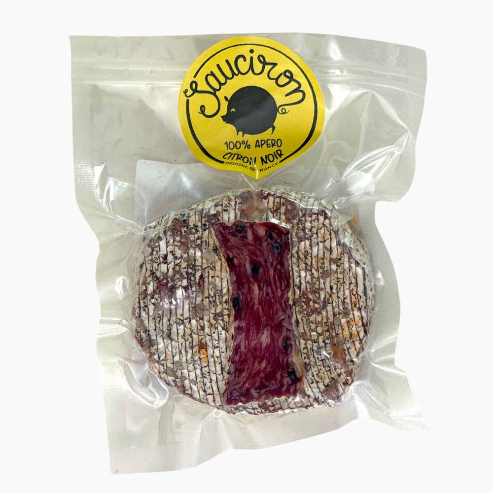 Sauciron citron noir - déjà tranché - Le monde du saucisson