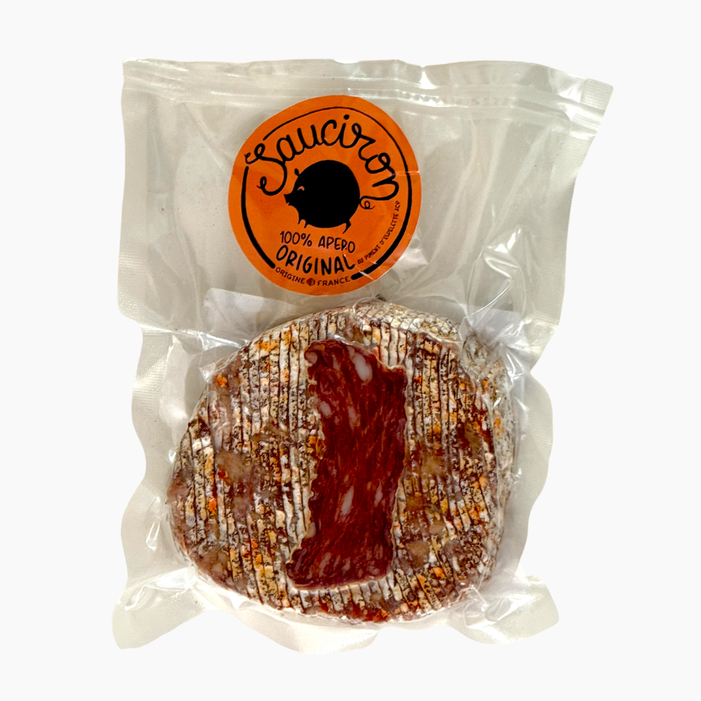 Sauciron piment d'Espelette - déjà tranché (médaille d'or au mondial du saucisson) - Le monde du saucisson