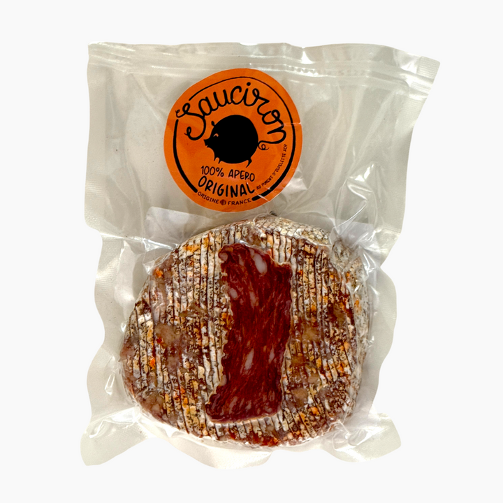 Sauciron piment d'Espelette - déjà tranché (médaille d'or au mondial du saucisson) - Le monde du saucisson