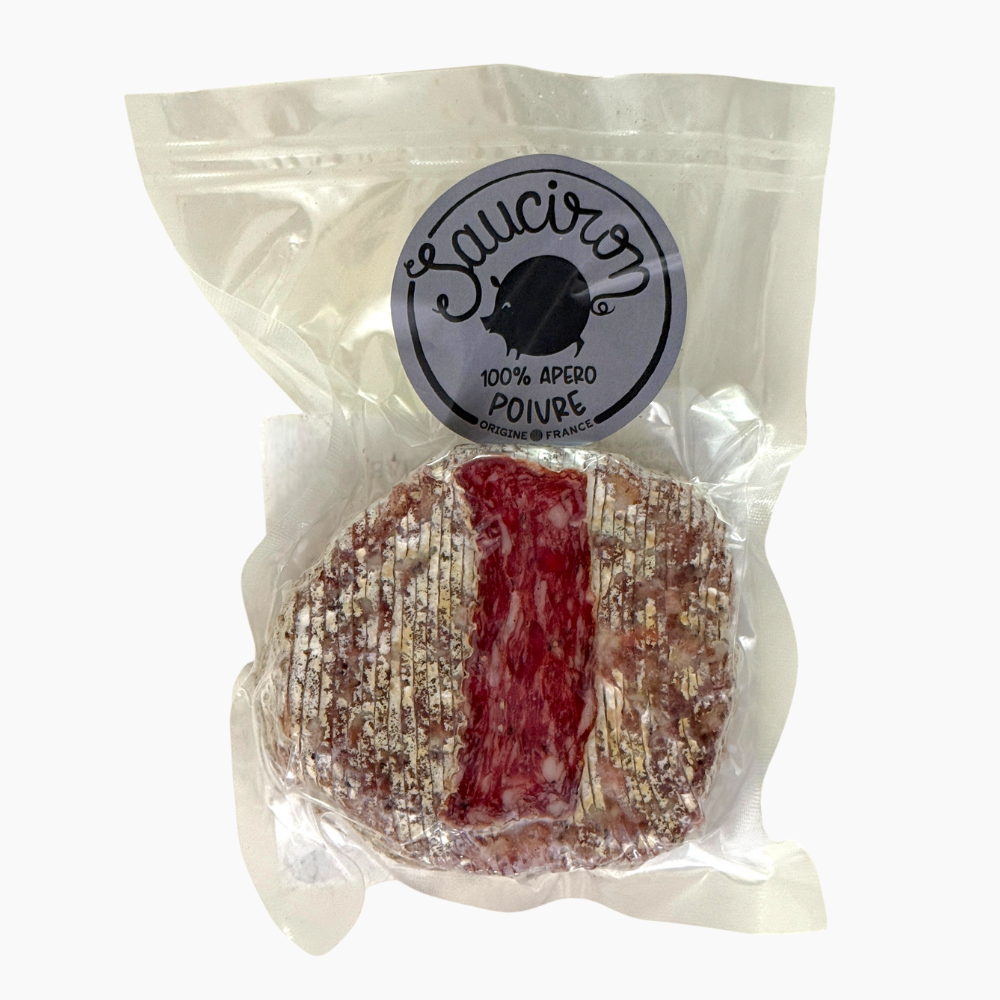 Sauciron poivre - déjà tranché - Le monde du saucisson