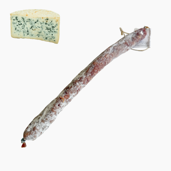 Fuet au bleu d'Auvergne (100g) - Le monde du saucisson