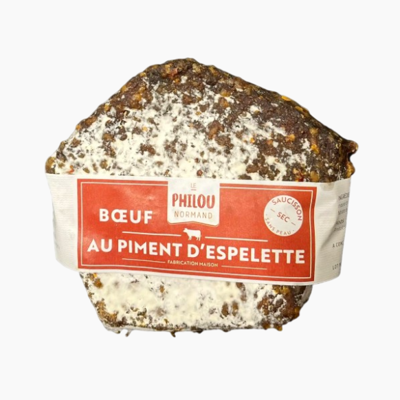 Saucisson de boeuf au piment d'Espelette - Le monde du saucisson