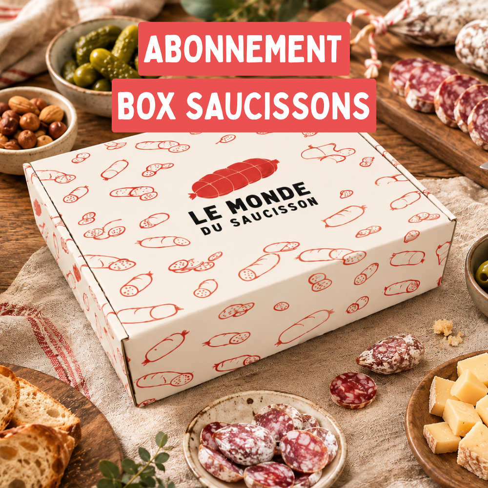 Box saucissons par abonnement - 4 à 5 saucissons artisanaux français livrés chaque mois