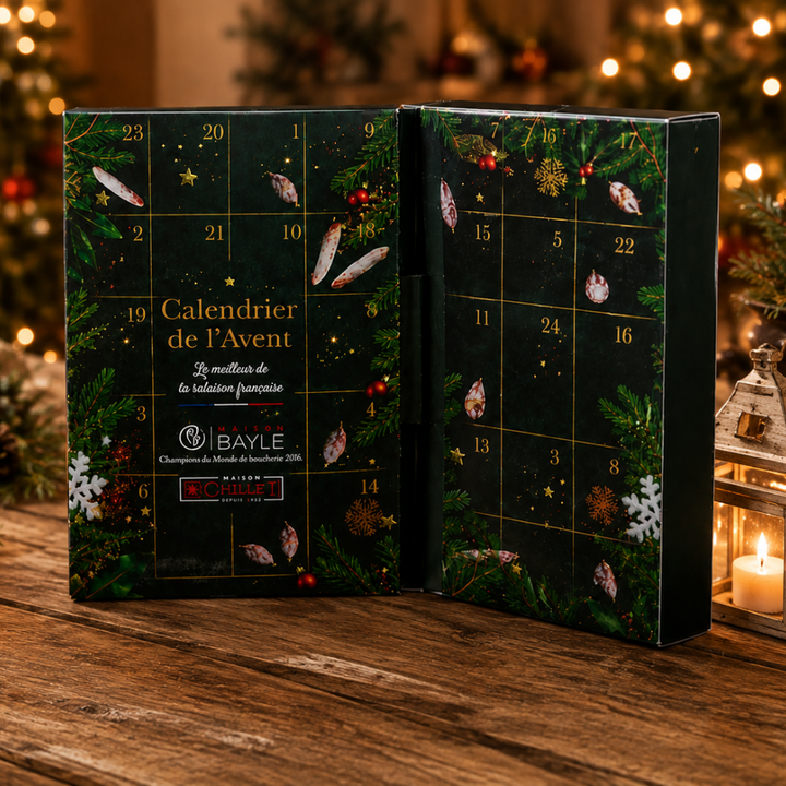 Calendrier de l'avent saucisson - 12 saveurs artisanales, une pièce par jour