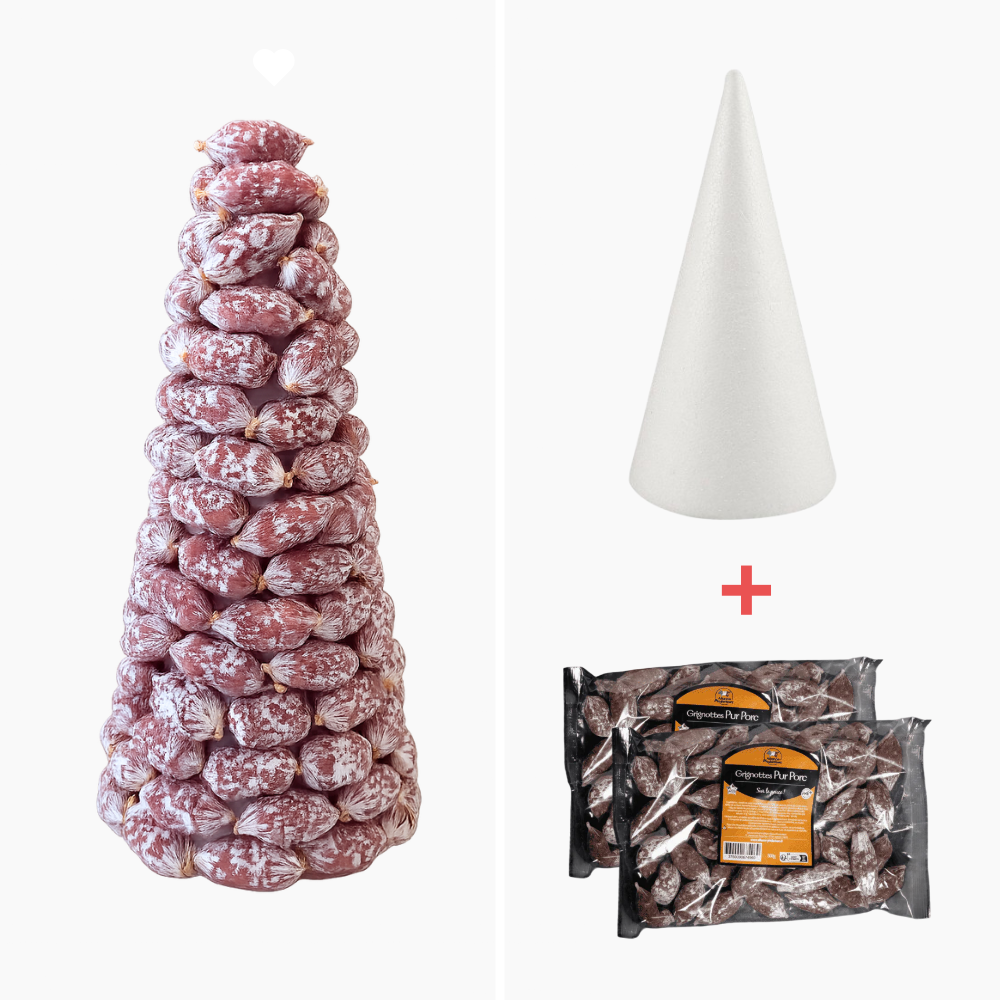 Kit petite pièce montée mini-saucissons nature (110 mini-saucissons environ) - Le monde du saucisson