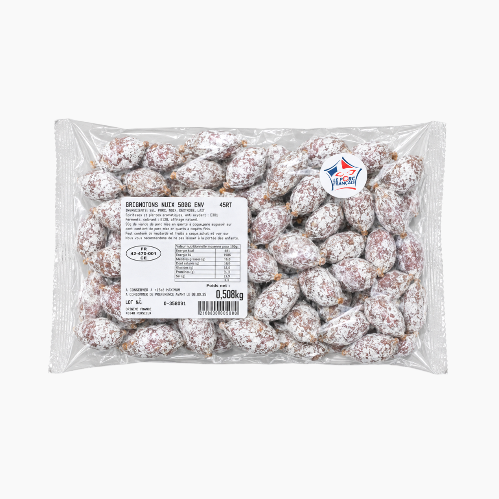 Mini saucissons aux noix (500g soit environ 75 mini-saucisssons)
