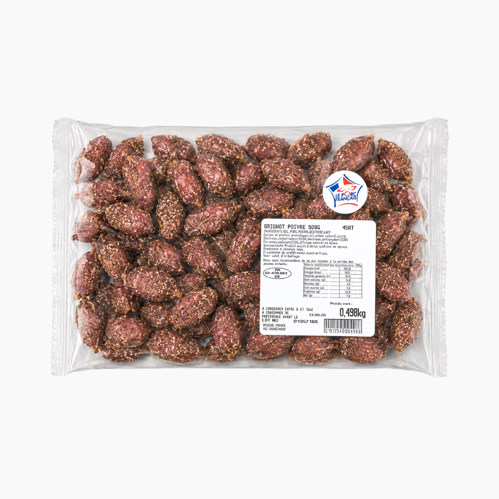 Mini saucissons au poivre (500g soit environ 75 mini-saucisssons)