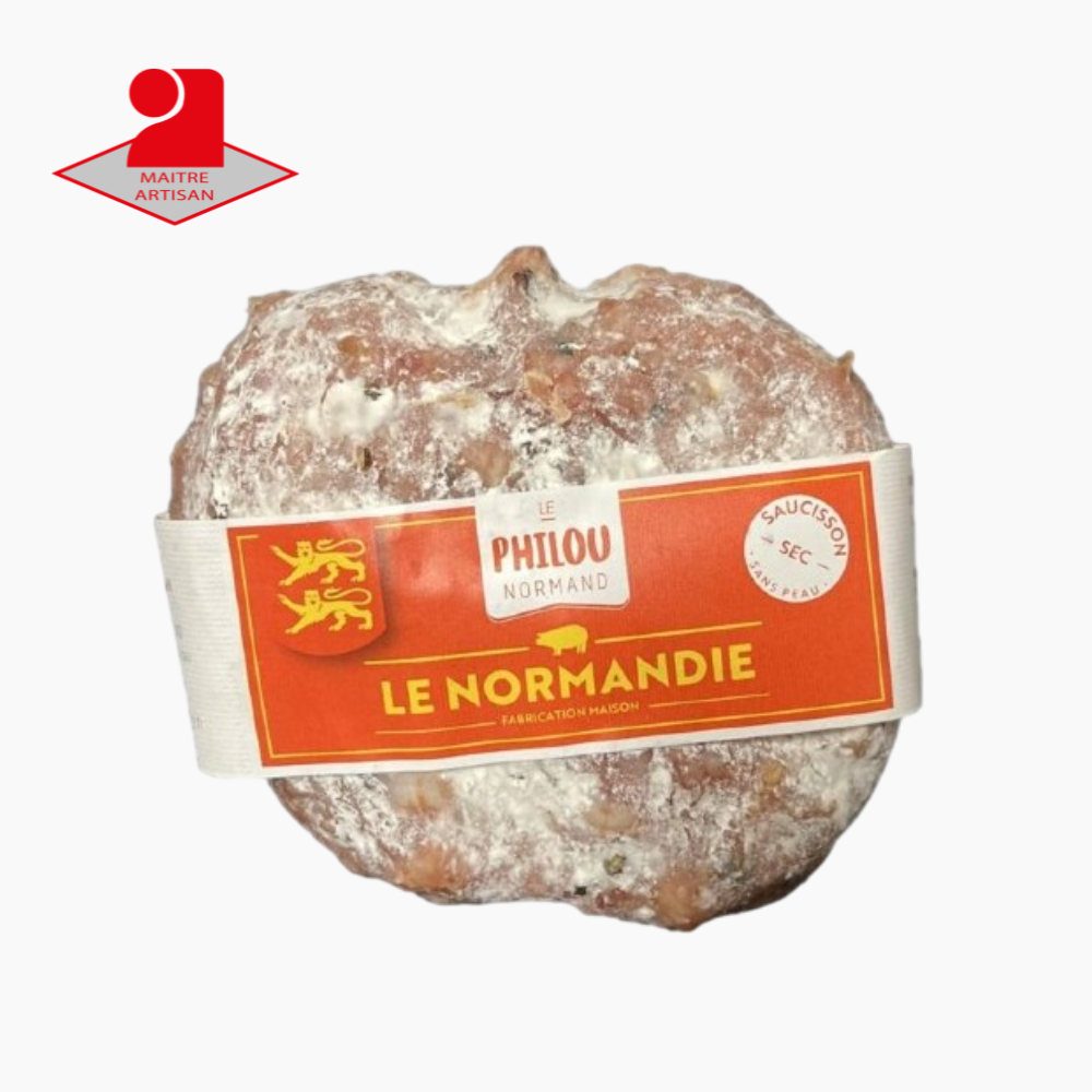 Pavé à l'andouille de Vire, camembert et pommes - Le monde du saucisson