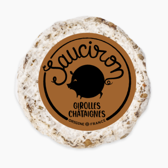 Sauciron girolles et châtaignes - déjà tranché - Le monde du saucisson
