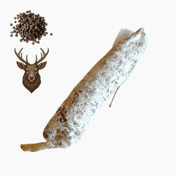 Saucisson de cerf au poivre (56% de cerf)
