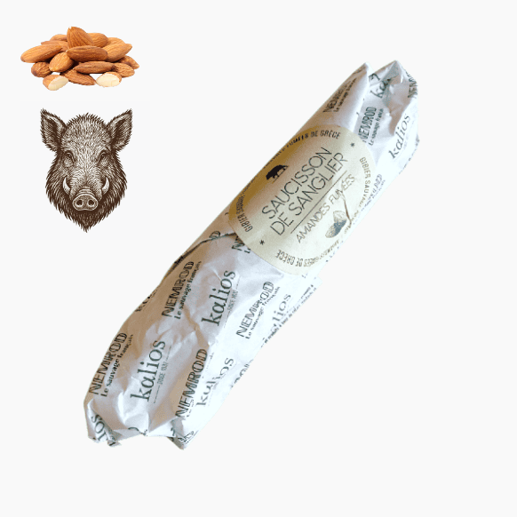 Saucisson de sanglier aux amandes fumées (56% de sanglier)