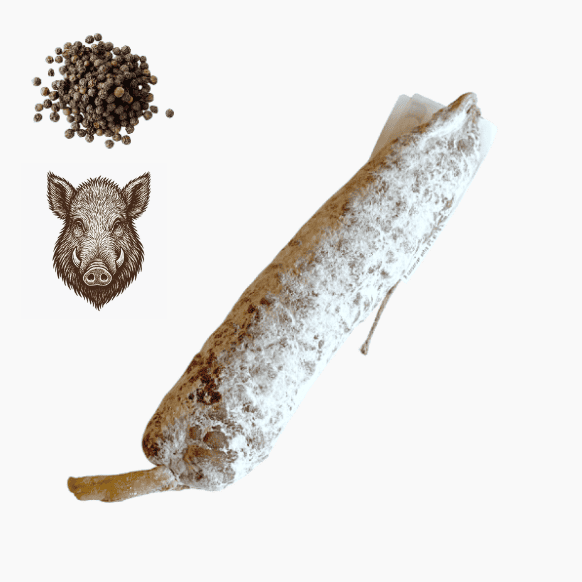 Saucisson de sanglier au poivre (56% de sanglier)
